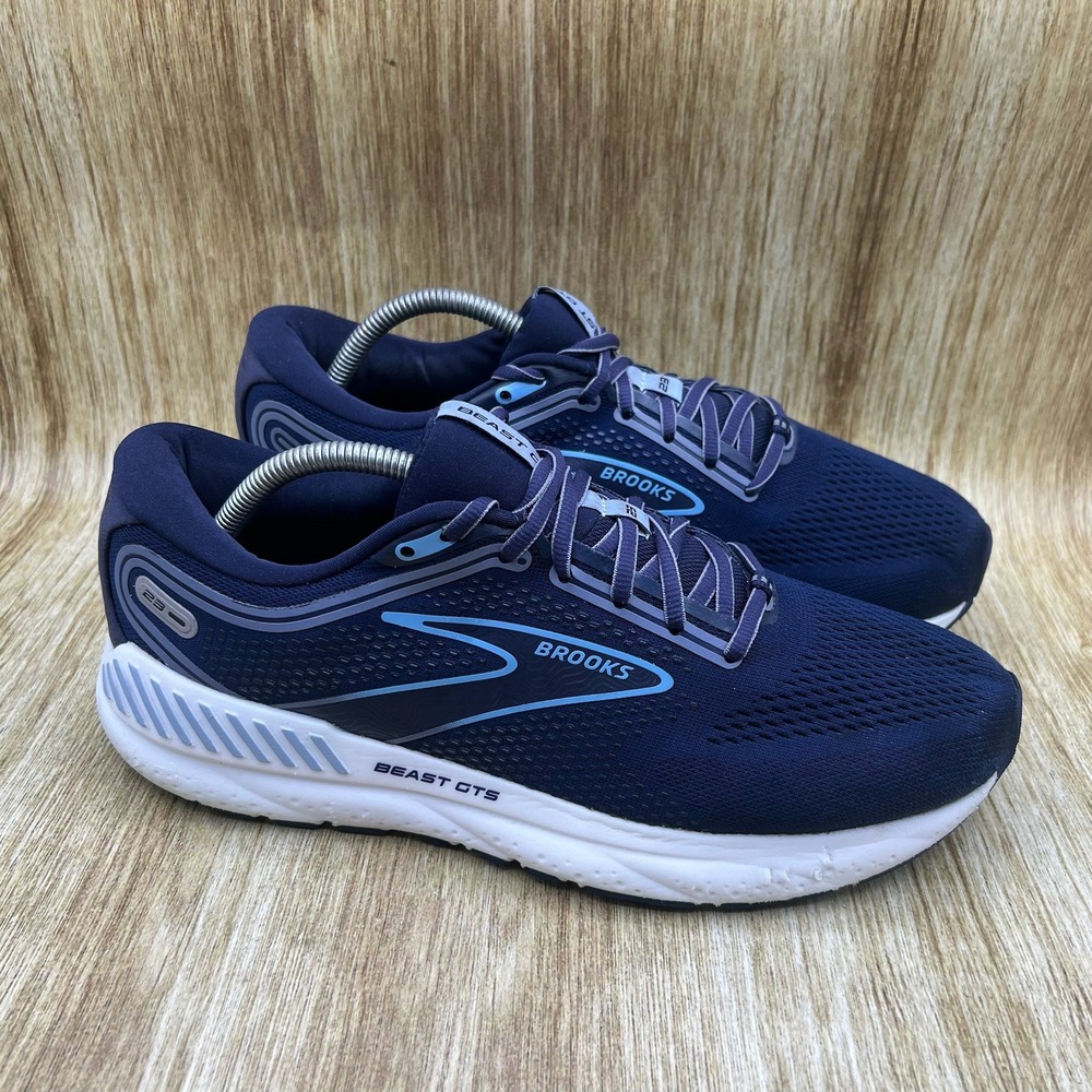 Brooks Beast GTS 23 Running Shoes Men's Size 10 Navy Blue Support 1104011D495